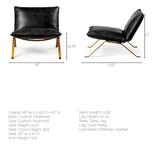 Mercana Flavelle Accent Chair Black Leather | Gold Iron