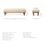 Mercana Alder Rectangle Bench Cream Fabric | Brown Wood