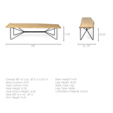 Mercana Papillion Bench Blonde Wood | Black Metal