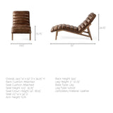 Mercana Pierre Chaise Lounge Brown Leather | Brown Wood