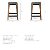 Mercana Nell Bar/Counter Stool Black Metal | Light Brown Wood | Counter