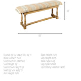 Mercana Greenfield Bench Tan Fabric | Brown Wood