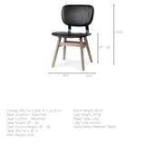 Mercana Haden Dining Chair Black Faux Leather | Brown Wood