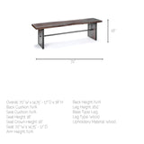 Mercana Ledger Bench Brown Wood | Black Metal