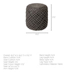 Mercana Allium Pouf Gray Wool & Polyester