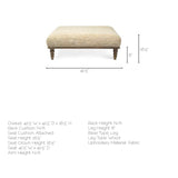 Mercana Alder Square Bench Cream Fabric | Brown Wood