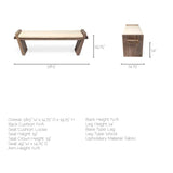 Mercana Elaine Bench Cream Fabric | Brown Wood