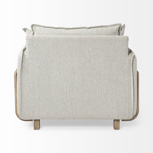 Mercana Roy Upholstered Chair Frost Gray Fabric | Brown Wood