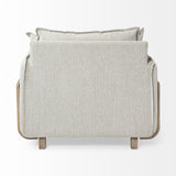 Mercana Roy Upholstered Chair Frost Gray Fabric | Brown Wood