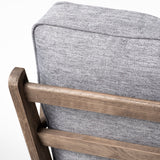 Mercana Olympus Accent Chair Castlerock Gray Fabric | Brown Wood