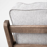 Mercana Olympus Accent Chair Frost Gray Fabric | Brown Wood