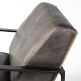 Mercana Stamford Accent Chair Black Leather | Black Metal