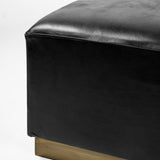 Mercana Minara Ottoman Black Leather | Gold Metal