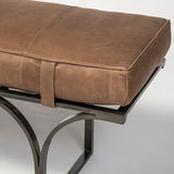 Mercana Jessie Bench Brown Leather | Black Metal