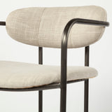 Mercana Parker Bar/Counter Stool Beige Fabric | Grey Metal | Counter