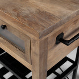 Mercana Stuart Kitchen Island Brown Wood | Black Metal