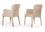 Modrest Ogden Modern Beige & Rosegold Dining Armchair