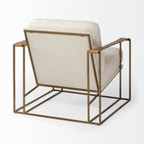 Mercana Watson Accent Chair Cream Boucle | Gold Metal