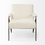 Mercana Vicunya Accent Chair Cream Boucle | Brown Metal