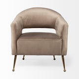 Mercana Giles Accent Chair Taupe Velvet | Gold Metal