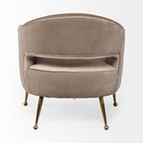 Mercana Giles Accent Chair Taupe Velvet | Gold Metal