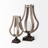 Mercana Brillion Candle Holder Brown Wood | 17H