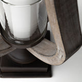 Mercana Brillion Candle Holder Brown Wood | 17H