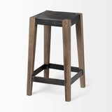 Mercana Nell Bar/Counter Stool Black Metal | Light Brown Wood | Counter