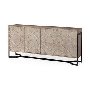 Mercana Rivien Sideboard Brown/White Wood | Metal