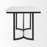 Mercana Tanner Dining Table White Marble | Black Metal | Rectangle