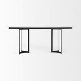 Mercana Tanner Dining Table White Marble | Black Metal | Rectangle