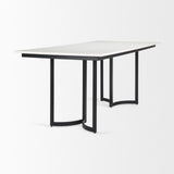 Mercana Tanner Dining Table White Marble | Black Metal | Rectangle