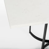 Mercana Tanner Dining Table White Marble | Black Metal | Rectangle