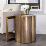 Mercana Quatrefoil Accent Table Brass Cladding