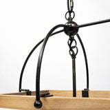 Mercana Josie Chandelier Natural Wood | Black Metal