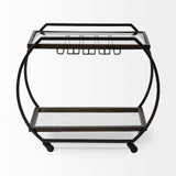 Mercana Chriselle Bar Cart Black Metal | Glass