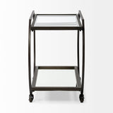 Mercana Chriselle Bar Cart Black Metal | Glass