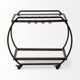 Mercana Chriselle Bar Cart Black Metal | Glass