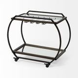 Mercana Chriselle Bar Cart Black Metal | Glass