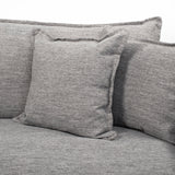 Mercana Roy Sofa Castlerock Gray Fabric | Brown Wood