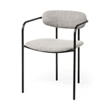 Mercana Parker Dining Chair Gray Fabric | Black Metal