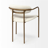 Mercana Parker Dining Chair Cream Fabric | Gold Metal