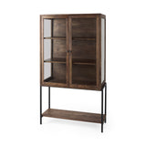 Mercana Arelius Cabinet Medium Brown Wood | Black Metal