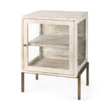 Mercana Arelius End/Side Table White Wood | Gold Metal