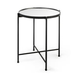 Mercana Samantha Accent Table Mirror | Black Metal | Small