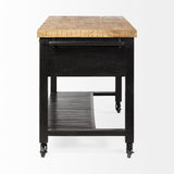 Mercana Columbia Large Kitchen Island Black Wood | Rectangle