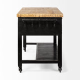 Mercana Columbia Large Kitchen Island Black Wood | Rectangle