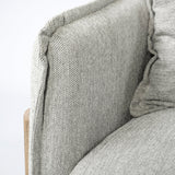 Mercana Roy Sofa Frost Gray Fabric | Brown Wood