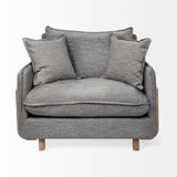 Mercana Roy Upholstered Chair Castlerock Gray Fabric | Brown Wood