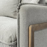 Mercana Roy Upholstered Chair Frost Gray Fabric | Brown Wood